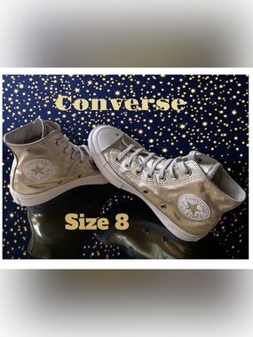 Converse Metallic Gold High Top Sneakers